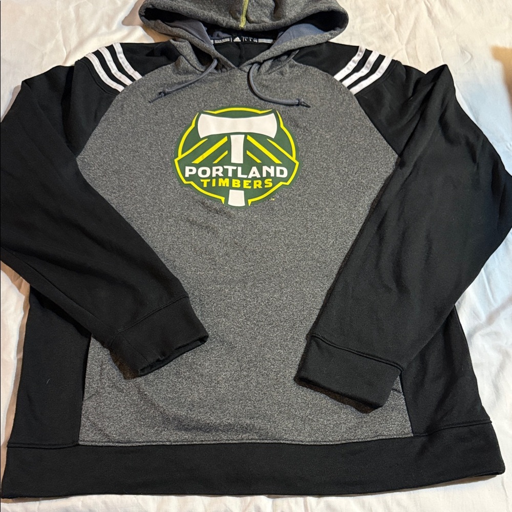 Portland Timbers Adidas Gray and Black Men's Hoodie
